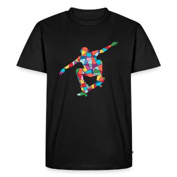 Patinage Skateur Skateur Trick Enfants Planche à roulettes - T-shirt Premium bio Homme - noir - Devant - Nico (187cm)