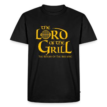 THE LORD OF THE GRILL THE RETURN OF THE BBQ KING - Men's Premium Organic T-Shirt - black - Front - Nico (187cm)
