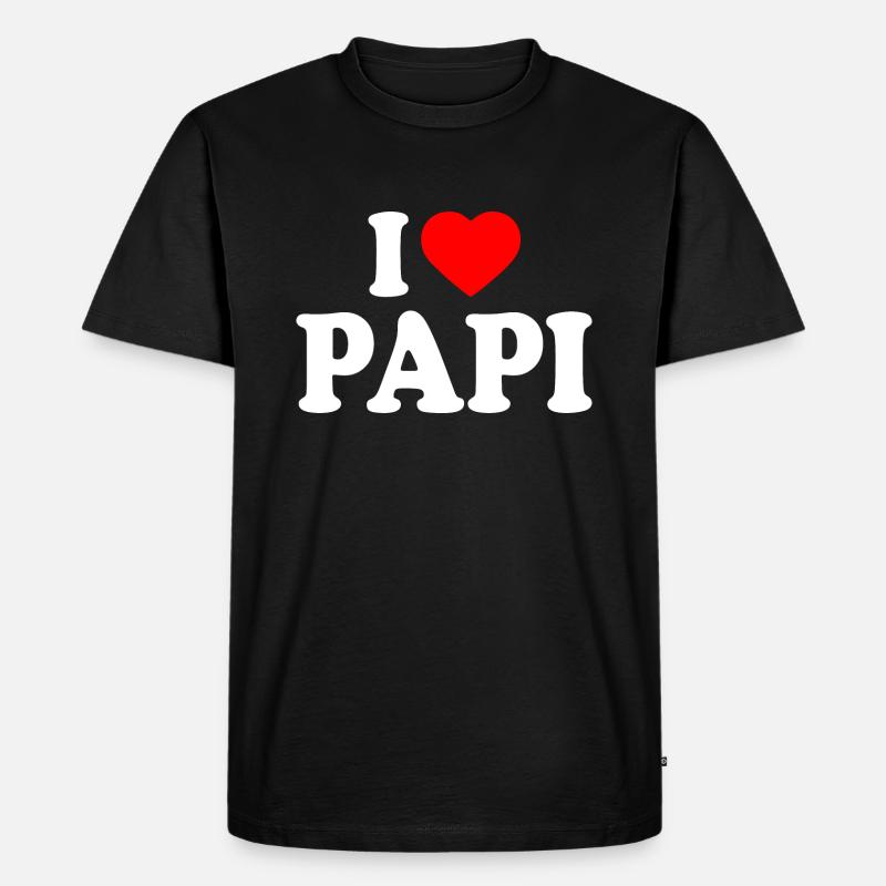 I love papi - Männer Premium Bio T-Shirt - Schwarz