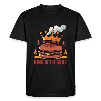 King of the Grill - BBQ Design - Men's Premium Organic T-Shirt - black - Front - Nico (187cm)
