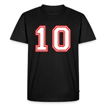 MAILLOT SPORT NUMÉRO 10 FREESTYLE STREETWEAR NOMBRE - T-shirt Premium bio Homme - noir - Devant - Nico (187cm)