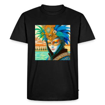 Personne fantastique en masque au carnaval vénitien - T-shirt Premium bio Homme - noir - Devant - Nico (187cm)