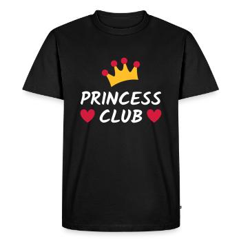 Club princesse (couronne, cœurs) - T-shirt Premium bio Homme - noir - Devant - Nico (187cm)