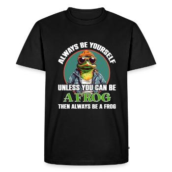 Be yourself or be a frog - Men's Premium Organic T-Shirt - black - Front - Nico (187cm)