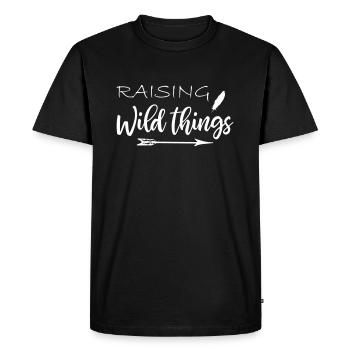 Raising wild things cute mom - mother - Men's Premium Organic T-Shirt - black - Front - Nico (187cm)