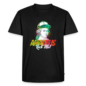 Amadeus Rock Me | Wolfgang Amadeus Mozart Classical - Men's Premium Organic T-Shirt - black - Front - Nico (187cm)