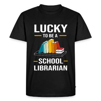 Reading Library Bookworm - Men's Premium Organic T-Shirt - black - Front - Nico (187cm)
