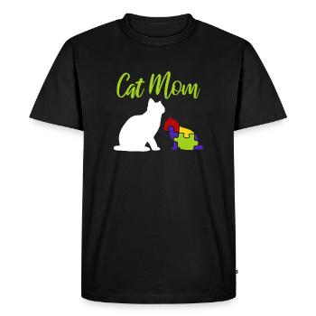 Autisme Chat Down Syndrome Mère Autiste - T-shirt Premium bio Homme - noir - Devant - Nico (187cm)