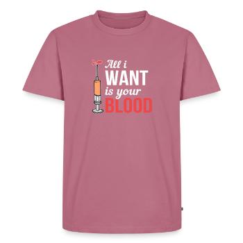 Donneur de sang Infirmière Docteur - T-shirt Premium bio Homme - mauve - Devant - Nico (187cm)