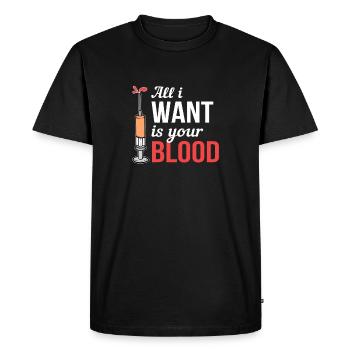 All I Want Is Your Blood Blood Donor Medical Gift - Men's Premium Organic T-Shirt - black - Front - Nico (187cm)