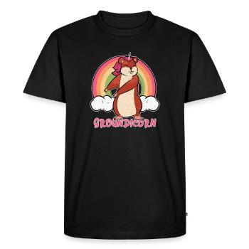 Groundhog Day Unicorn Groundicorn Horse Rainbow - Men's Premium Organic T-Shirt - black - Front - Nico (187cm)