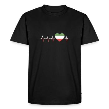Italie Herzschlag Italia Herz Italie Heartbeat - T-shirt Premium bio Homme - noir - Devant - Nico (187cm)