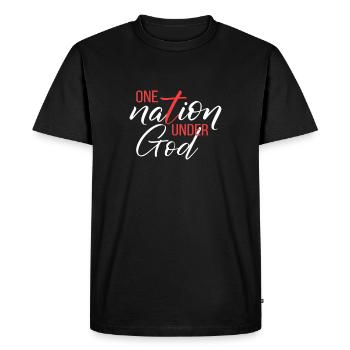 One Nation Under God Bible Psalm Christian Verse - Men's Premium Organic T-Shirt - black - Front - Nico (187cm)