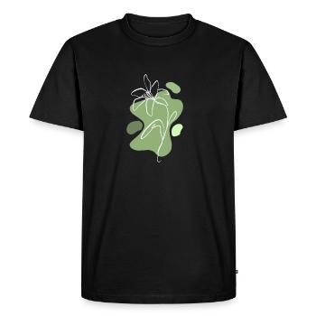 Lily One Line Flower Oneline Floral Flowershop - Men's Premium Organic T-Shirt - black - Front - Nico (187cm)