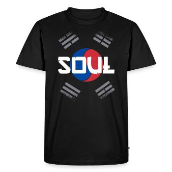 Corée du Sud drapeau Asie - T-shirt Premium bio Homme - noir - Devant - Nico (187cm)