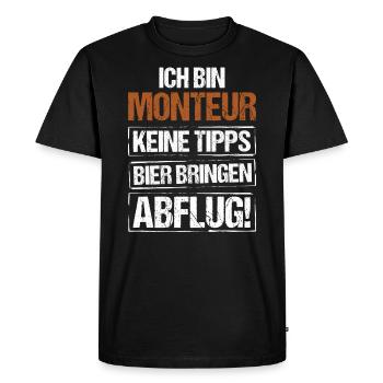 Je suis mécanicien - apporte de la bière et décolle - T-shirt Premium bio Homme - noir - Devant - Nico (187cm)