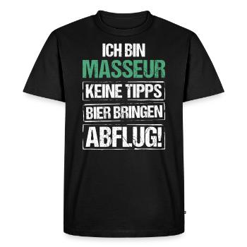 Je suis masseur - apporte de la bière et décolle - T-shirt Premium bio Homme - noir - Devant - Nico (187cm)