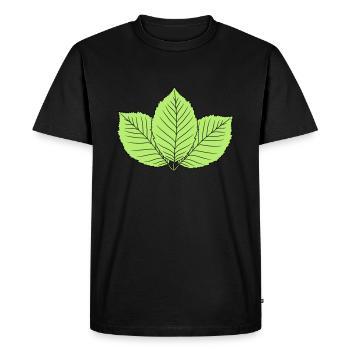 3 leaves beech leaf tree plant shape clip art d - Men's Premium Organic T-Shirt - black - Front - Nico (187cm)