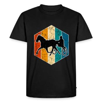 Trotter courses de trot dans un style rétro ou vintage - T-shirt Premium bio Homme - noir - Devant - Nico (187cm)