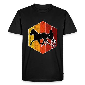 Trotter courses de trot dans un style rétro ou vintage - T-shirt Premium bio Homme - noir - Devant - Nico (187cm)