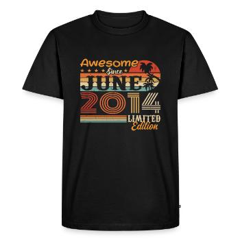 June 2014 Retro Vintage Juni 2014 birthday - Men's Premium Organic T-Shirt - black - Front - Nico (187cm)