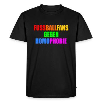 Football fans against homophobia - Men's Premium Organic T-Shirt - black - Front - Nico (187cm)