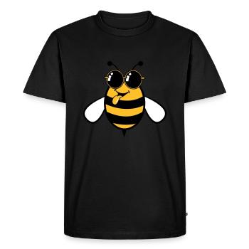 Abeille drôles douces drôles lunettes de soleil - T-shirt Premium bio Homme - noir - Devant - Nico (187cm)
