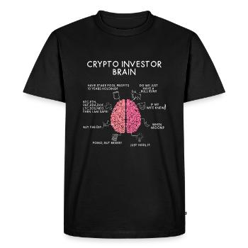 Crypto Investor Brain | Crypto fan gift - Men's Premium Organic T-Shirt - black - Front - Nico (187cm)