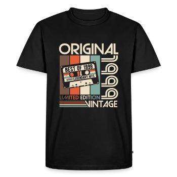 Original 1999 Vintage Vintage rétro anniversaire - T-shirt Premium bio Homme - noir - Devant - Nico (187cm)