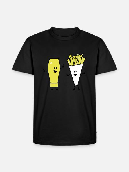 mayonnaise french fries - Men's Premium Organic T-Shirt - black