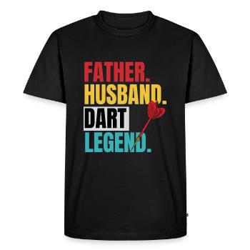 Papa Homme Fléchettes Fléchettes cadeau - T-shirt Premium bio Homme - noir - Devant - Nico (187cm)