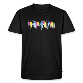 cmyk,strip,painting,graffiti - Men's Premium Organic T-Shirt - black - Front - Nico (187cm)
