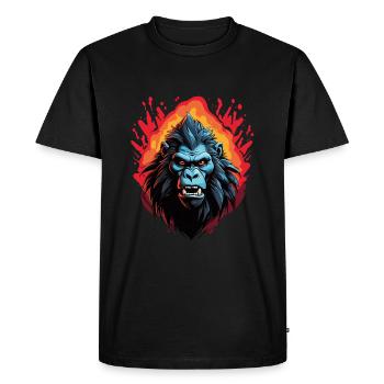 angry baboon with long teeth - Men's Premium Organic T-Shirt - black - Front - Nico (187cm)