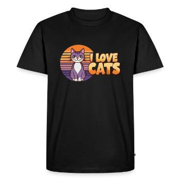 I love cats - Men's Premium Organic T-Shirt - black - Front - Nico (187cm)