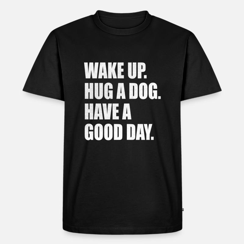 Hund Hunde Spruch Sprüche - Männer Premium Bio T-Shirt - Schwarz