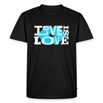 Love is Love for black shirts - Men's Premium Organic T-Shirt - black - Front - Nico (187cm)
