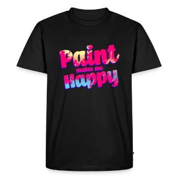 Paint Makes Me Happy - Men's Premium Organic T-Shirt - black - Front - Nico (187cm)