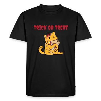 Trick Or Treat - Zombie Cat - Men's Premium Organic T-Shirt - black - Front - Nico (187cm)