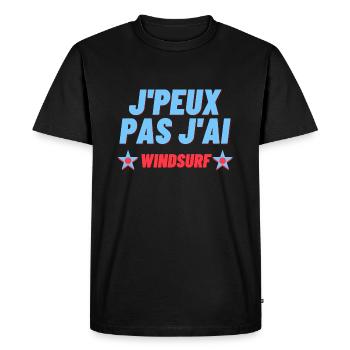 J peux pas j ai windsurf - T-shirt Premium bio Homme - noir - Devant - Nico (187cm)