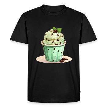 Mint Chocolate Chip Ice Cream Cone - Men's Premium Organic T-Shirt - black - Front - Nico (187cm)