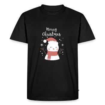 Cute Snowman Merry Christmas Snow Christmas - Men's Premium Organic T-Shirt - black - Front - Nico (187cm)