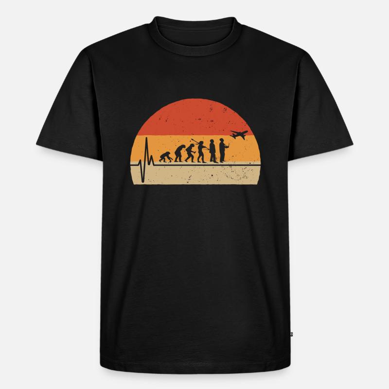 Model Flieger Flugzeug Evolution Modellflugzeug - Männer Premium Bio T-Shirt - Schwarz