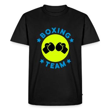 Boxing team (boxing gloves, circle, stars) - Men's Premium Organic T-Shirt - black - Front - Nico (187cm)