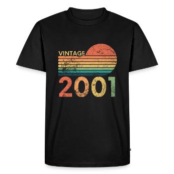 Vintage 2001 anniversaire vintage 2001 cadeau - T-shirt Premium bio Homme - noir - Devant - Nico (187cm)