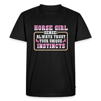 Horse Girl Sense Always Trust Your Unique Instinct - Men's Premium Organic T-Shirt - black - Front - Nico (187cm)