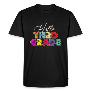 Teacher Hello Third Grade - Men's Premium Organic T-Shirt - black - Front - Nico (187cm)