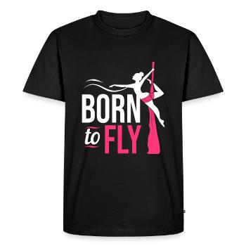 Yoga aérien Air Yoga - T-shirt Premium bio Homme - noir - Devant - Nico (187cm)