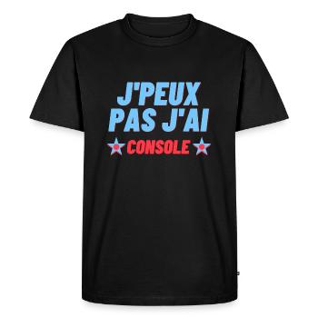 J Peux Pas J ai Console - T-shirt Premium bio Homme - noir - Devant - Nico (187cm)