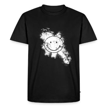 Smiley - Männer Premium Bio T-Shirt - Schwarz - Vorne - Nico (187cm)