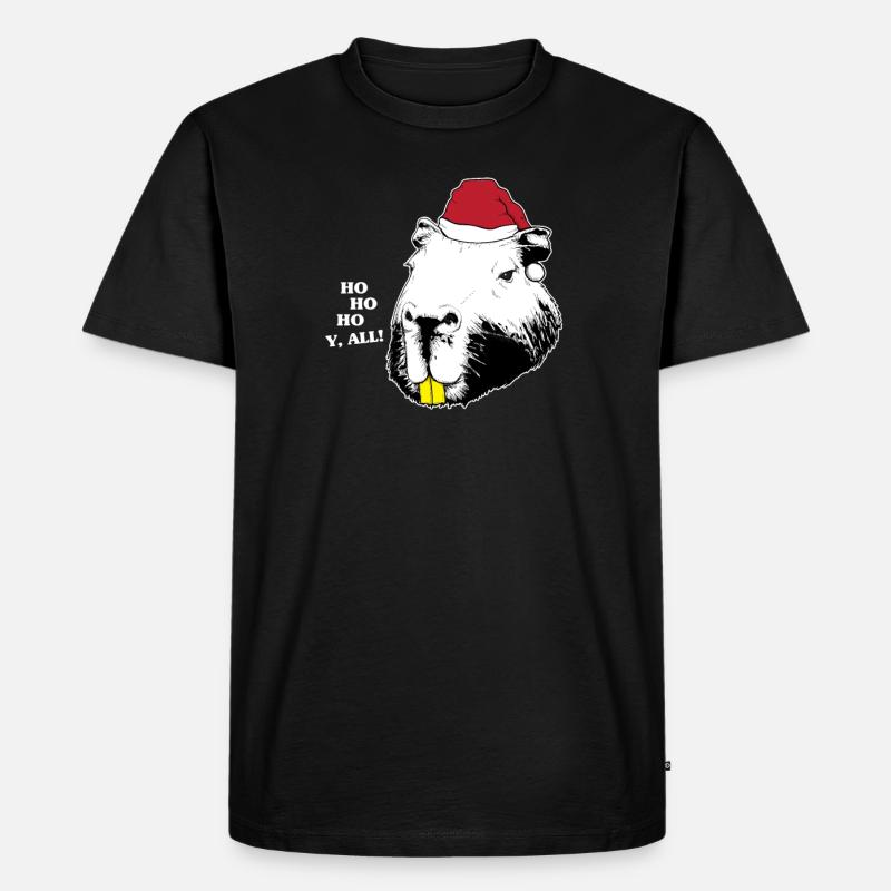 Capybara Weihnachten - Männer Premium Bio T-Shirt - Schwarz